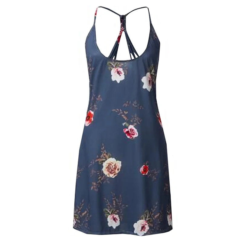 Женское платье сезон весна лето модное на бретельках с принтом в европейском и