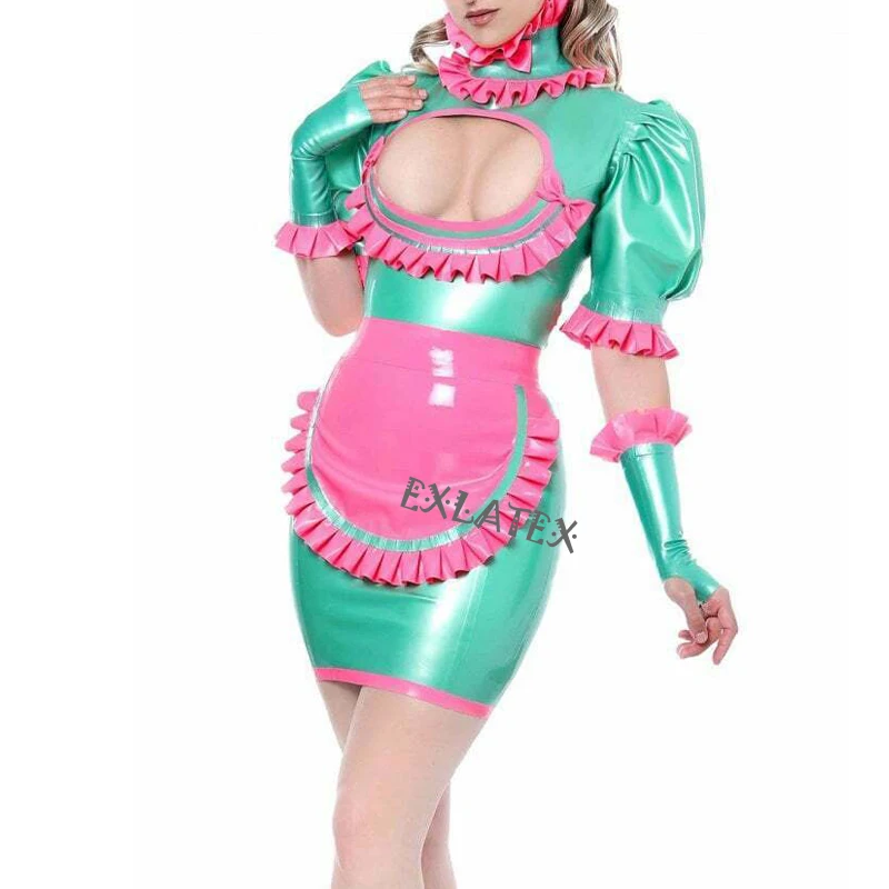 Латексное платье для женщин сексуальное эротическое нижнее белье Униформа