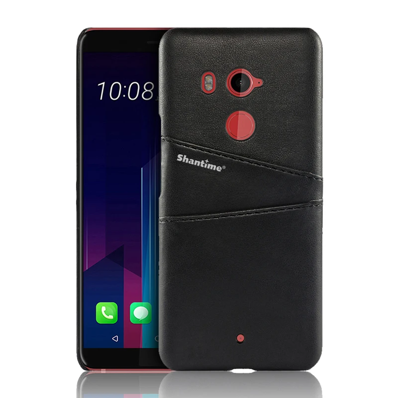 BLACK Роскошная Обложка на заднюю панель из искусственной кожи для htc U11 Plus чехол для телефона для htc U11 Eyes деловой чехол для htc U11 кошелек с отделениями для карт чехол - Цвет: BLACK