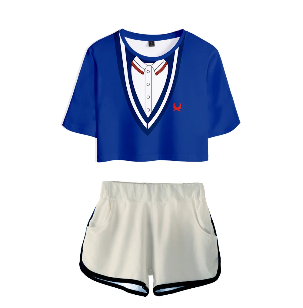 

Odd Egg Story Printed Suit Summer Ladies Casual Shorts + Sexy T-shirt Streetwear Harajuku 2021 New Girl Hip Hop Two-Piece Set