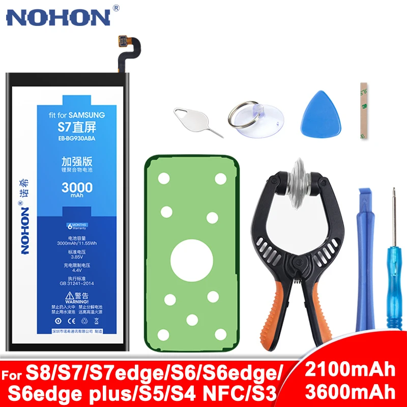 NOHON EB BG930ABE Батарея для samsung Galaxy S7 S6 Edge Plus S5 S4 NFC S3 S8 G930F G935F G920F G925F G928F G900F G950F