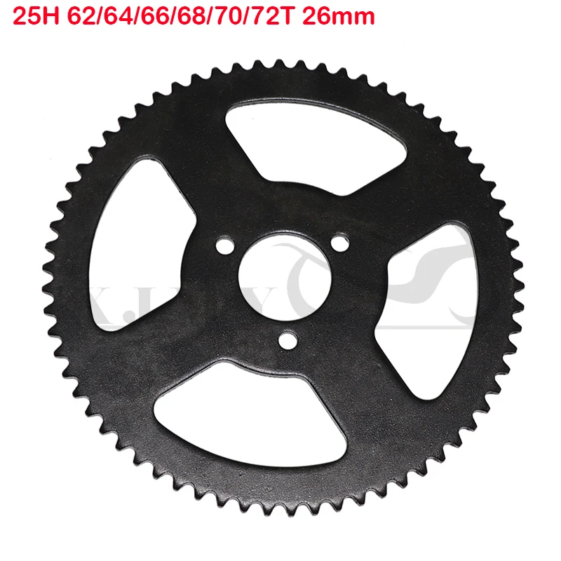 

25H 62T 64T 66T 68T 70T 72T 26mm 2 stroke mini ATV rear chain sprocket suitable for 47cc 49cc pocket bicycle scooter
