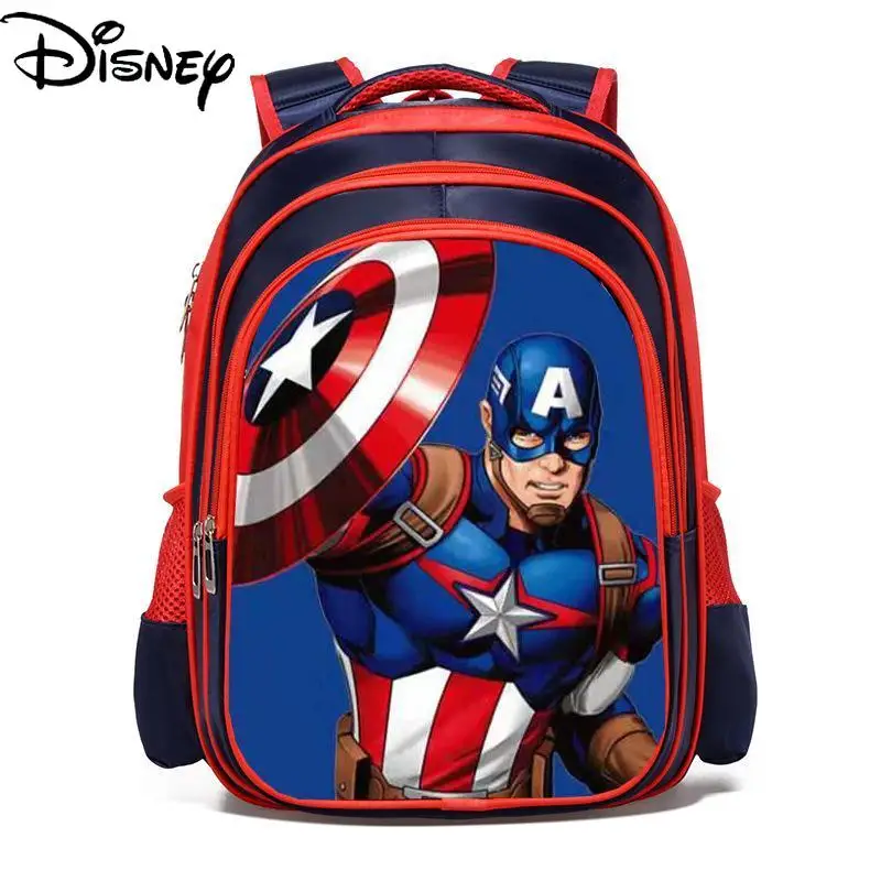 

Модный водонепроницаемый дышащий рюкзак Disney, простой милый школьный портфель с мультяшным принтом Капитана Америка