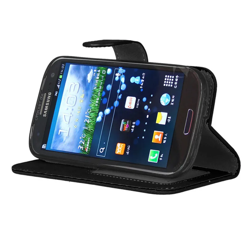 For Samsung Galaxy S3 Case Cover Flip PU Leather Phone Neo i9300 i9301 | Мобильные телефоны и аксессуары