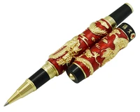 jinhao red cloisonne double dragon rollerball pen with smooth ink refill advanced craft writing gift pen for business graduate