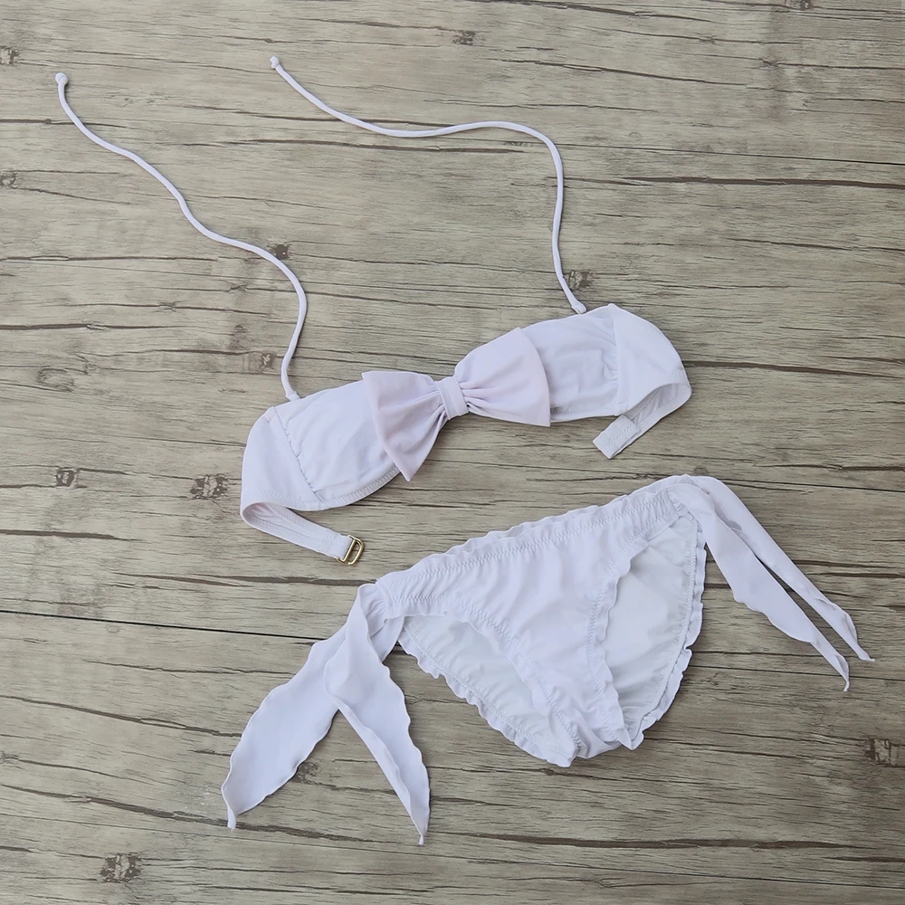 Красивые! Комплекты бикини для женщин купальники пляжная одежда белый бант
