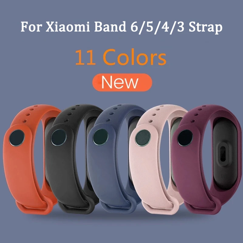 

Ремешок силиконовый сменный для Xiaomi Mi Band 6 5 4 3, цветной браслет из ТПУ для Mi Band 6 5