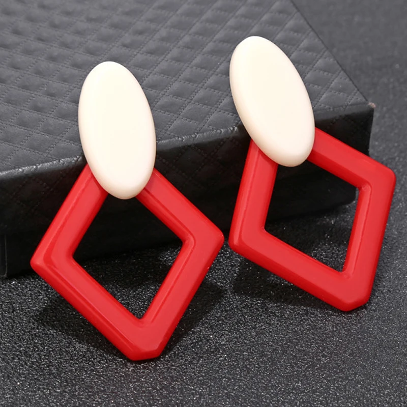 Женские акриловые серьги M & G элегантные длинные с подвеской в форме ромба