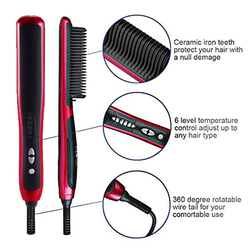 

Hair Straightener Comb Curling Comb Electric Straight Hair Comb Heated Hair Beard Straightening Beard Brush Hair Curly Tool