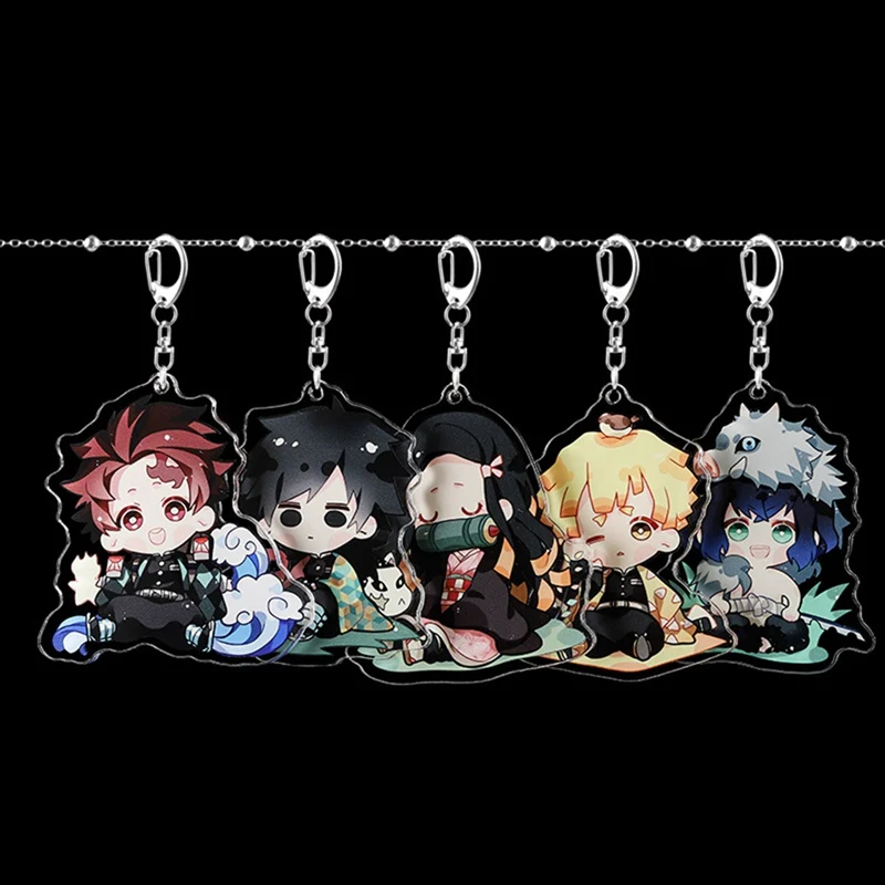 Аниме Demon Slayer Ctue Sit shape брелок мультфильм рисунок Tanjirou так далее Косплей брелки же