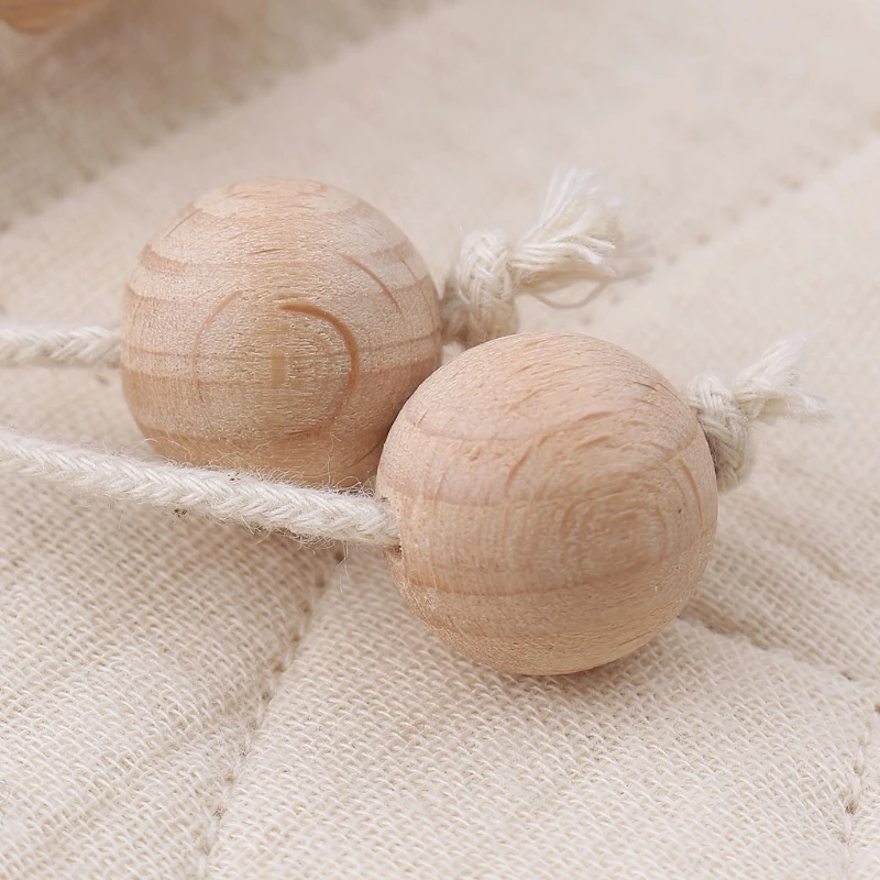 Детское деревянное кольцо прорезыватель с листьями абсорбирующее тканевое