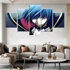 Современный плакат на холсте с Hd-печатью, украшение для дома, 5 шт., картина Geass, настенное искусство, аниме картины для комнаты мальчика, модульная рамка