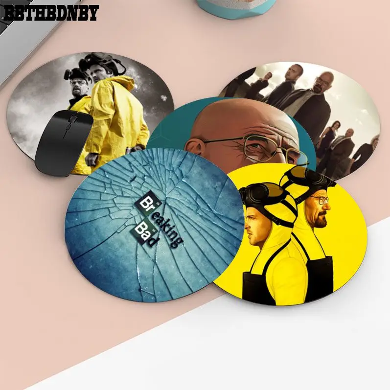 

Cool New Breaking Bad gamer play mats round gaming Mousepad gaming Mousepad Rug For PC Laptop Notebook