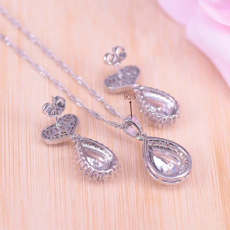 Risenj большая капля воды австрийский кристалл и кубический циркон серебряный цвет