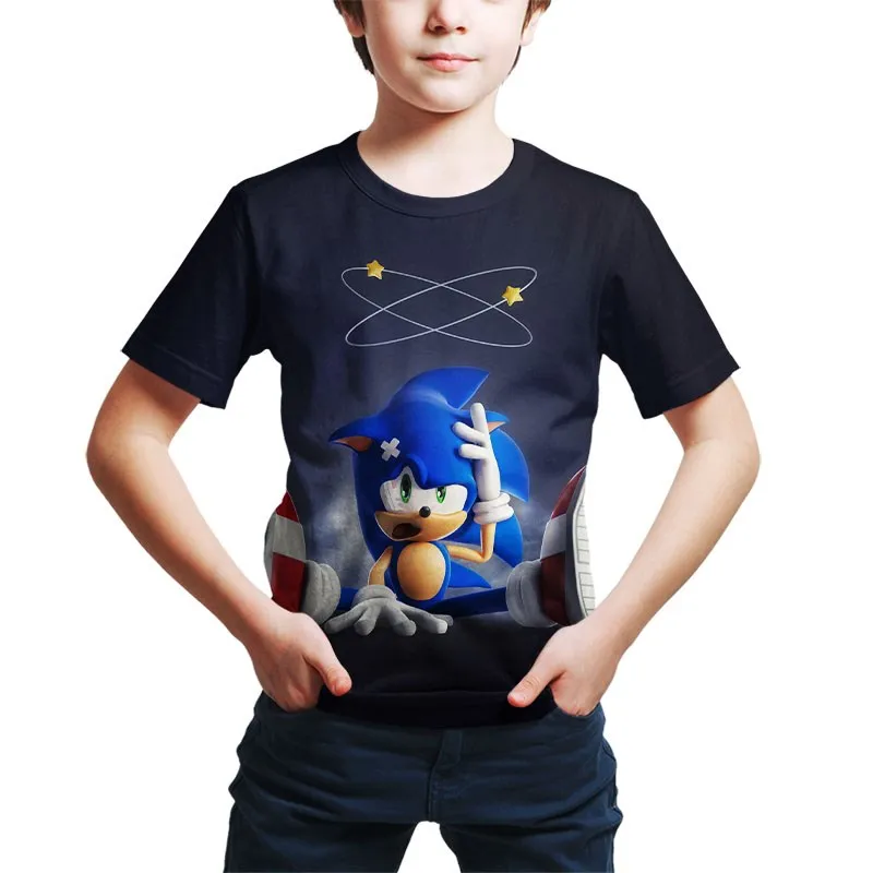 Футболки для мальчиков и девочек с 3D-принтом ежики Супер Марио детские футболки