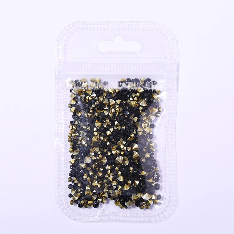 1000PCS AB Micro Rhinestones Nail Crystals Mixed Color Flat Bottom Nail Art Decorations 3D Charms Nail Accessories