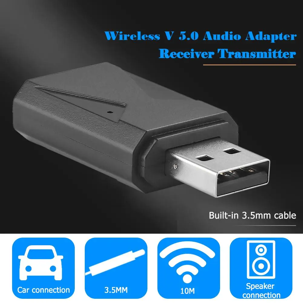 

X01 USB 2 in 1 Bluetooth-compatible Handsfree Transmitter Receiver Audio Adapter for TV Car Built-in Microphone Phone Function
