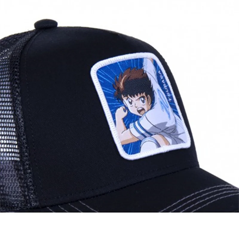 

Gorra de malla con Cierre trasero para hombre y mujer, gorro de malla con estampado de capitan tsuasa