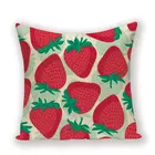 Наволочка для подушки с изображением красной клубники, украшение для весны с фруктами, наволочка для подушки, квадратный домашний декор, наволочки для диванной подушки, льняные наволочки