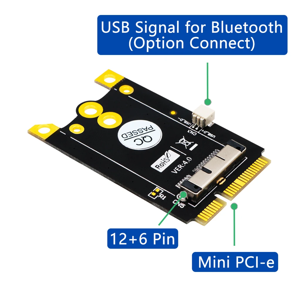 горячая мини pci e до 12 6 pin wifi конверт