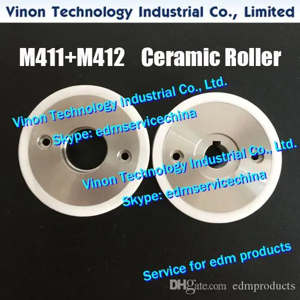 (2pcs) M411+M412 MV Capstan Roller+Pinch Roller Set Ø80x25t (White Ceramic type) X055C663G51+X055C662G51 DBC52A DBC53A for BA
