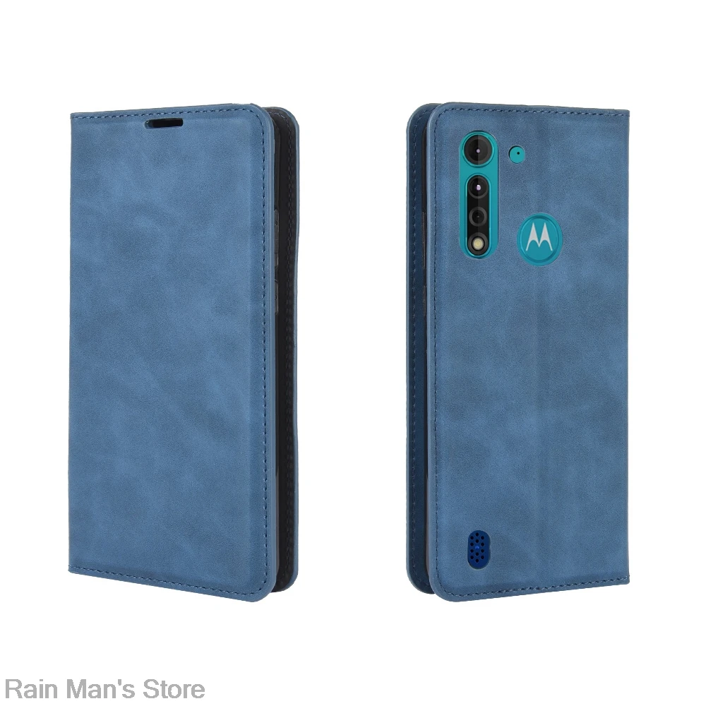 

Magnetic adsorption Pu Leather Phone Case for Motorola Moto G8 Power Lite Retro Case Wallet Business Phone Protective Cover