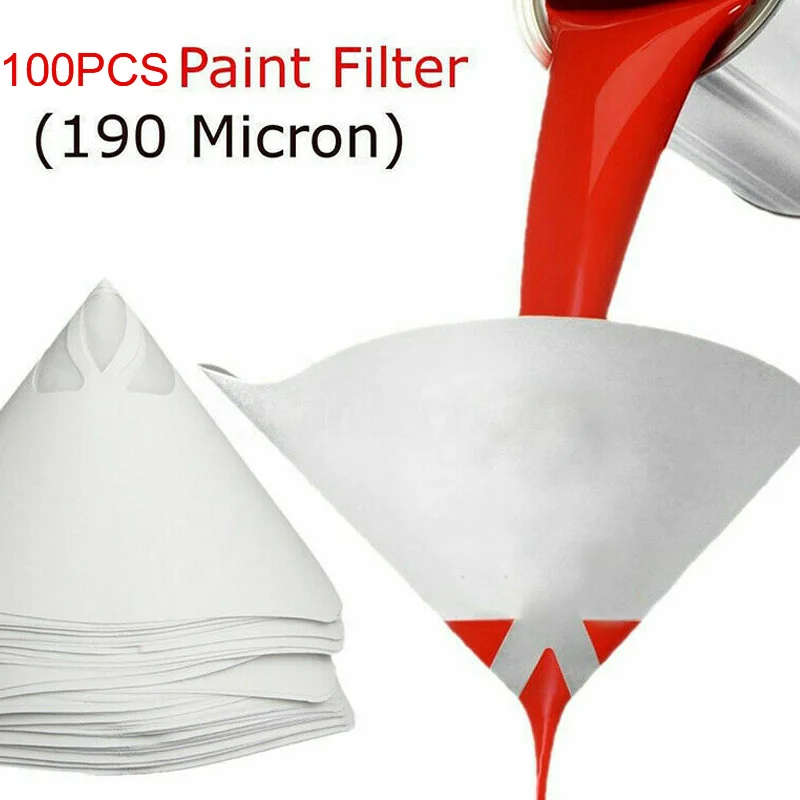 

50/100 Paper Paint Filter 190micron Paint Conical Strainers Mesh Filter Cone Strainer Funnel Fine Paint Paper Strainers