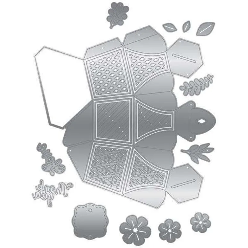 Очаровательная Складная Подарочная коробка металлические Вырубные штампы 3D