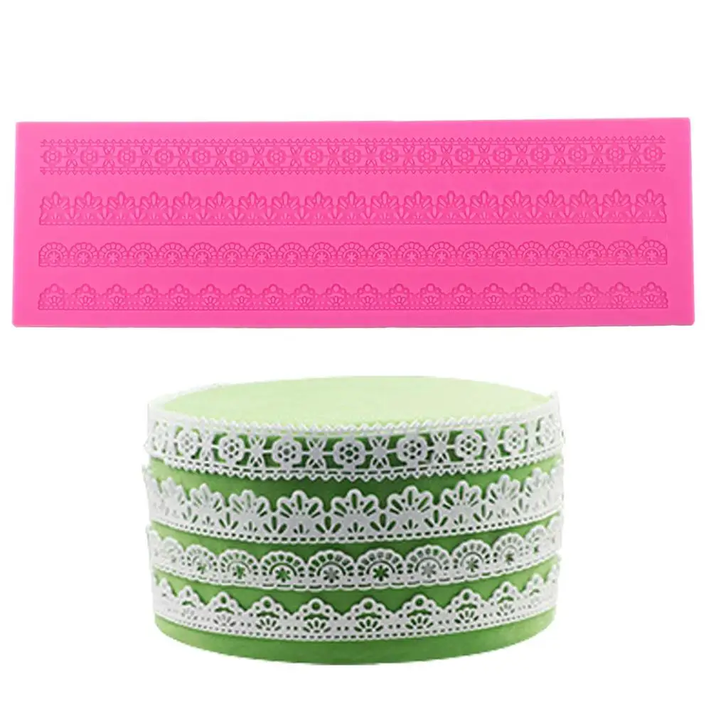 Силиконовый кружевной коврик для украшения торта тисненые Цветочные шнурки