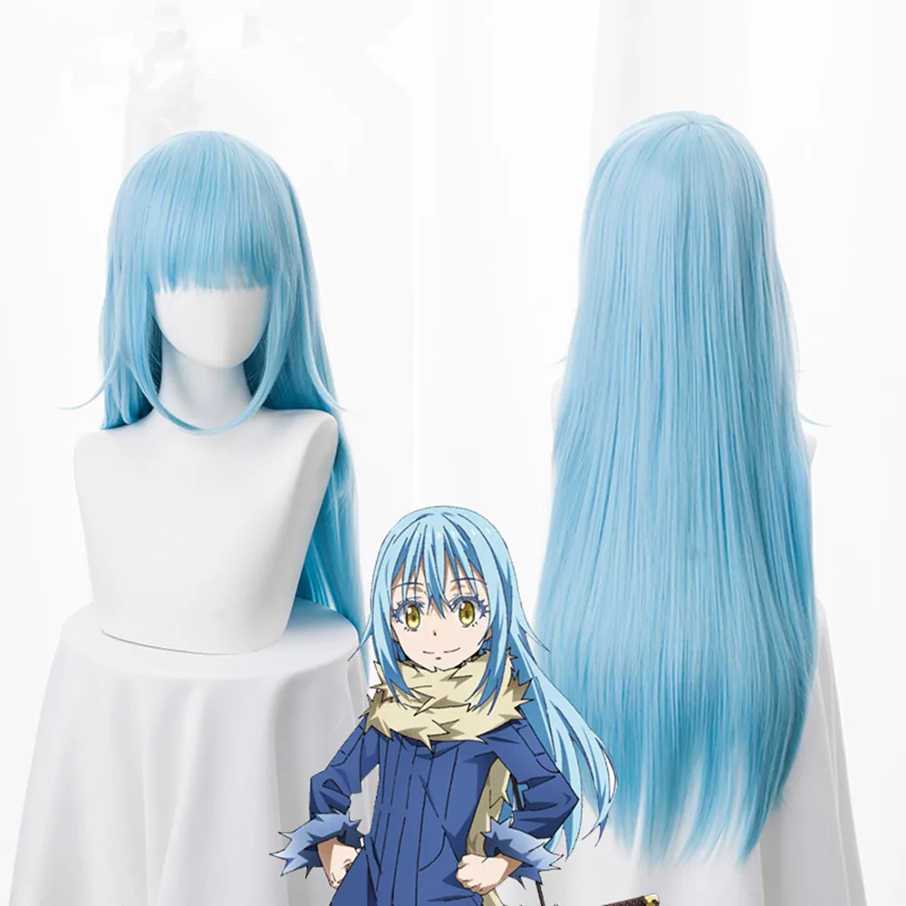 В этот раз я перевоплотился в слизи косплей парик Rimuru Tempest 70 см длинные прямые