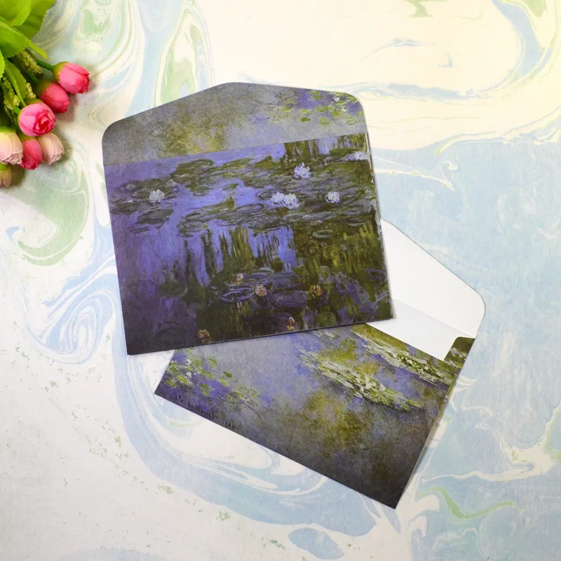 Ретро 3 листа бумага с буквами 6 шт. Набор конвертов канцелярские бумажные монеты