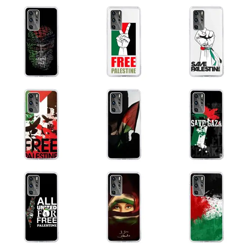 

palestine Phone Case For Huawei P40 P30 P20 Mate Honor 10i 30 20 i 10 40 8x 9x Pro Lite Transparent Cover