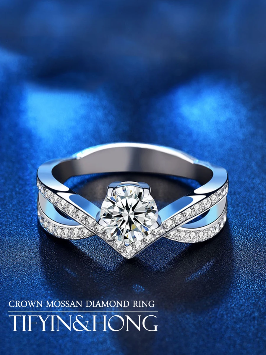 

2021 Trend Luxury Brand Jewelry Knuckle Moissanite Ring Couple Unisex Unisex 925 Sterling Silver Ring