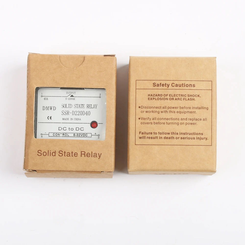 Однофазное твердотельное реле SSR 40DD 40A постоянного тока с индикатором SSR-40DD Вход