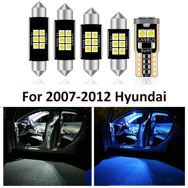 

14pcs Car White Interior LED Light Bulbs Package Kit For 2007-2012 Hyundai Santafe Santa Fe CM ix45 Led License Map Dome Trunk