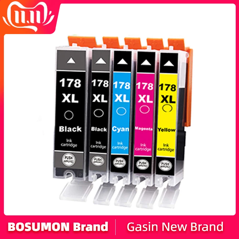 

Bosumon 178 178XL чернильные картриджи для HP Photosmart B8553 C5383 C6383 B010 B109c B110a B209b B210 C309h C310b