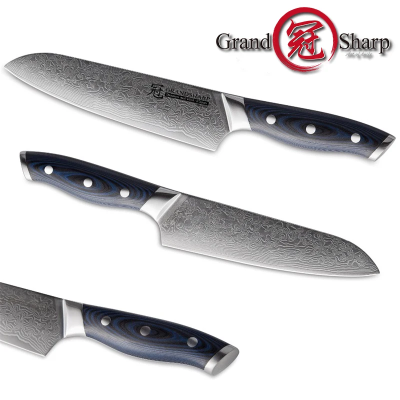 Нож Santoku 67 слоев японский дамасский нержавеющая сталь VG 10 кухонный нож шеф повара
