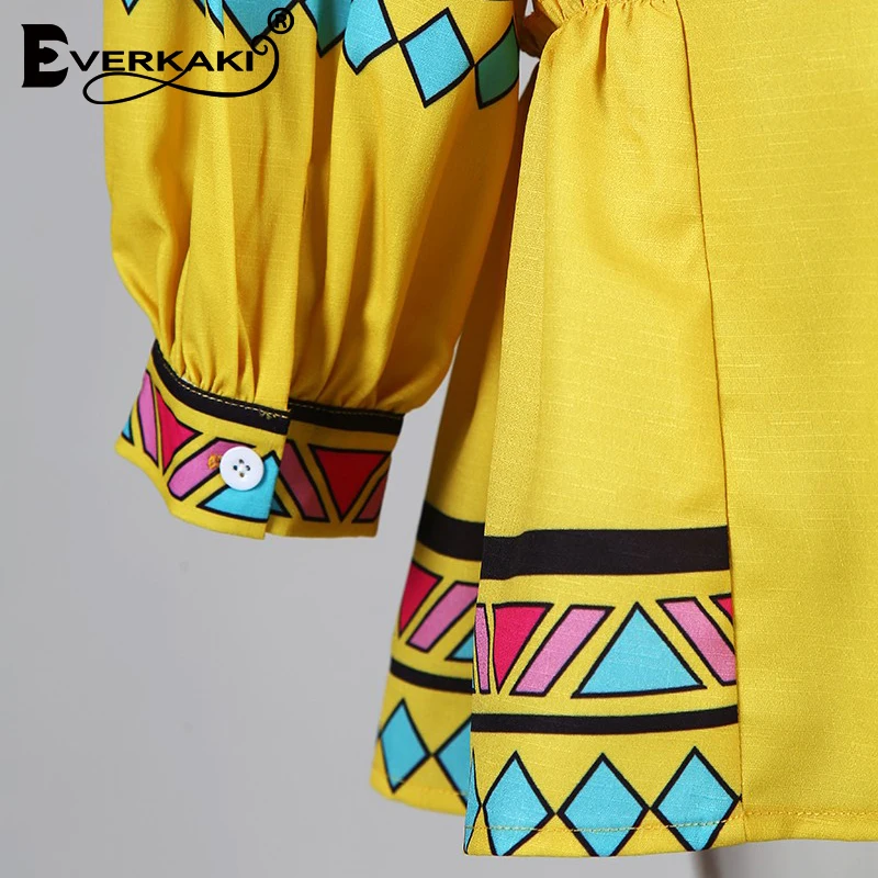 Everkaki Ethnic Print Tassel Mini Dress Women Summer Vestidos Sashes Boho Ladies Short Dresses Loose Female 2021 New Fashion | Женская