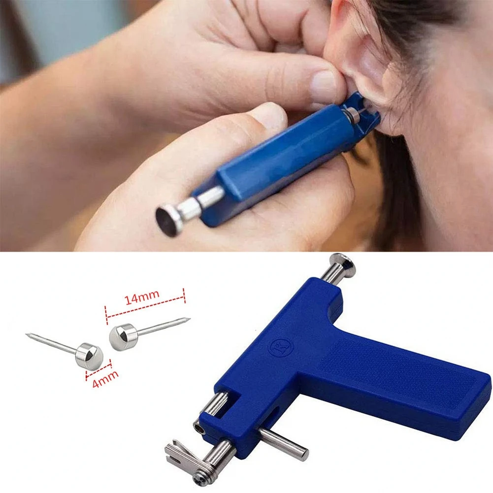 

98pcs Set Professional Ear Piercing Gun Tool Ear Studs Steel Ear Nose Navel Body Piercing Gun Unit Tool Kit Safety Pierce Tool