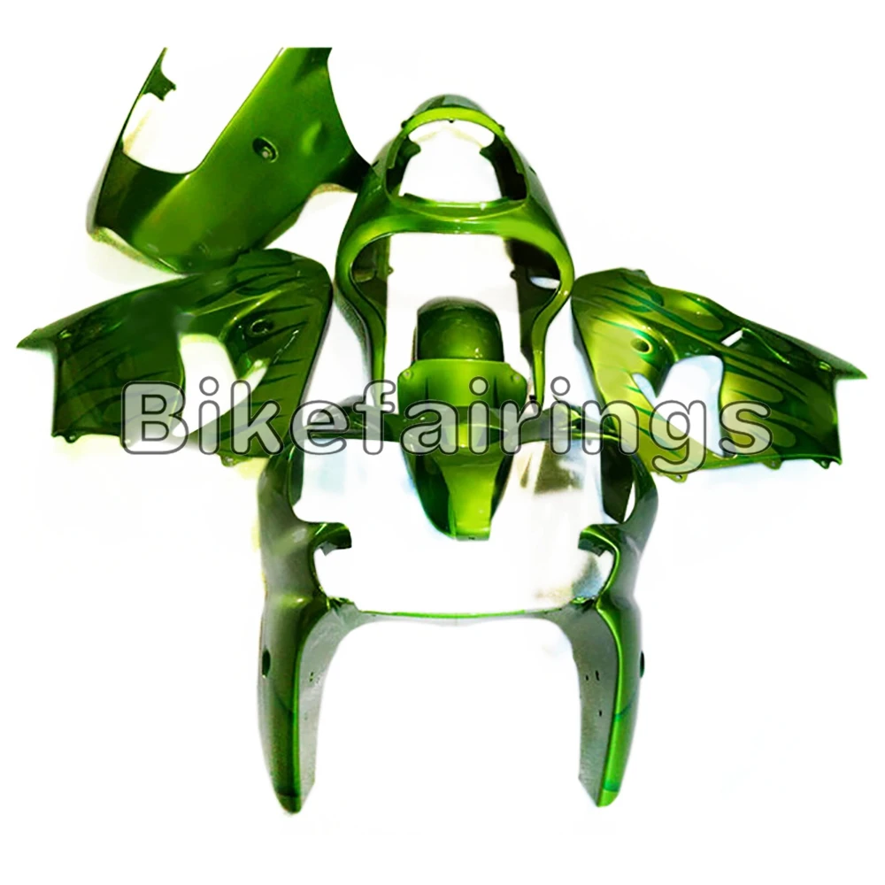 

Green and Black Flames Motorcycles Complete Fairings For ZX9R 2000 2001 ZX-9R 00 01 zx9r ABS Plastic Fairing Kit New
