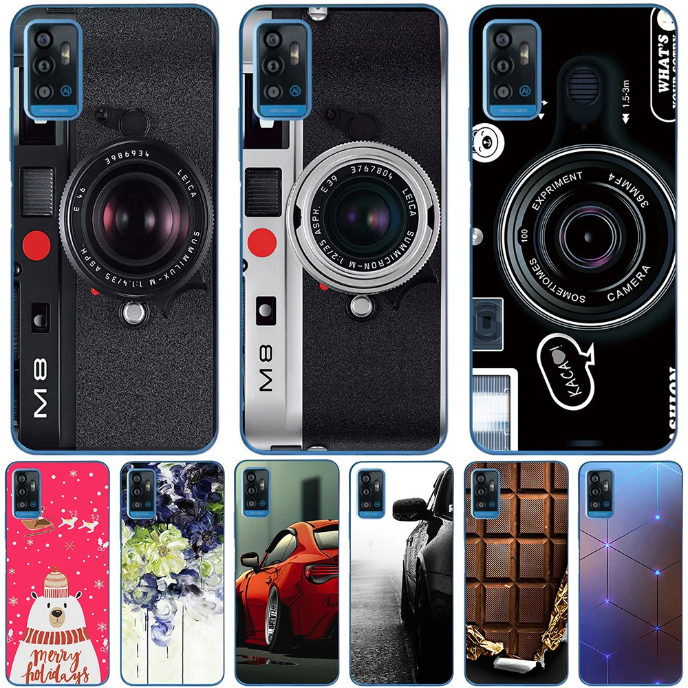 

Phone Bags & Case For ZTE Blade A71 2021 6.52 inch Cover Soft Silicone Fashion Marble Inkjet Painted Shell Capa
