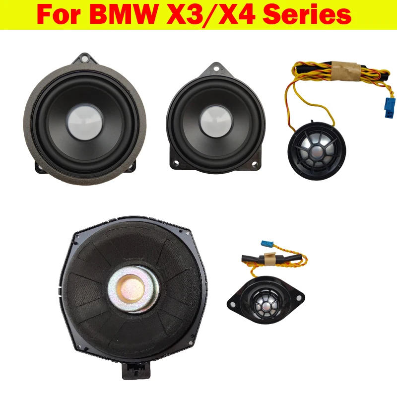 Car Tweeter Midrange Speaker Subwoofer Full Range Loudspeaker Cover Sound Horn For BMW X3/X4 Series F25 F26