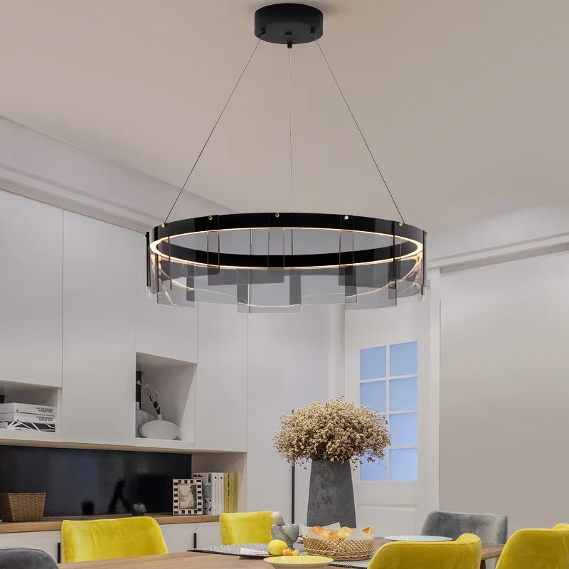 FSS современный круглый светильник для люстры светодиодный на подтяжках столовой