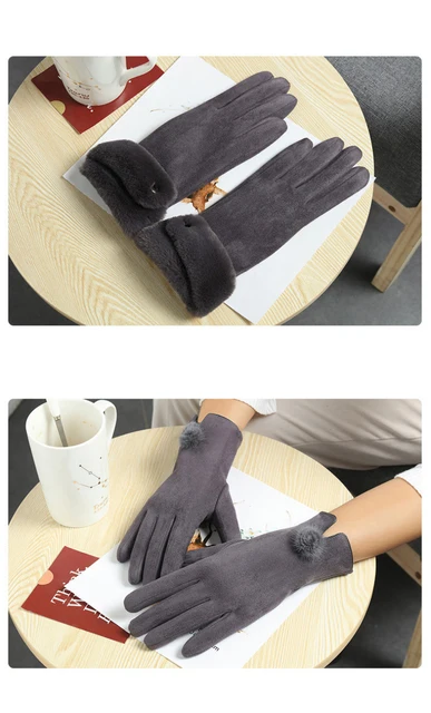 CHSDCSI Female Mittens Guantes Mujer High Quality Fashion Suede Elegant  Women Gloves Winter Warm Driving Soft Wrist Bow Gloves - AliExpress