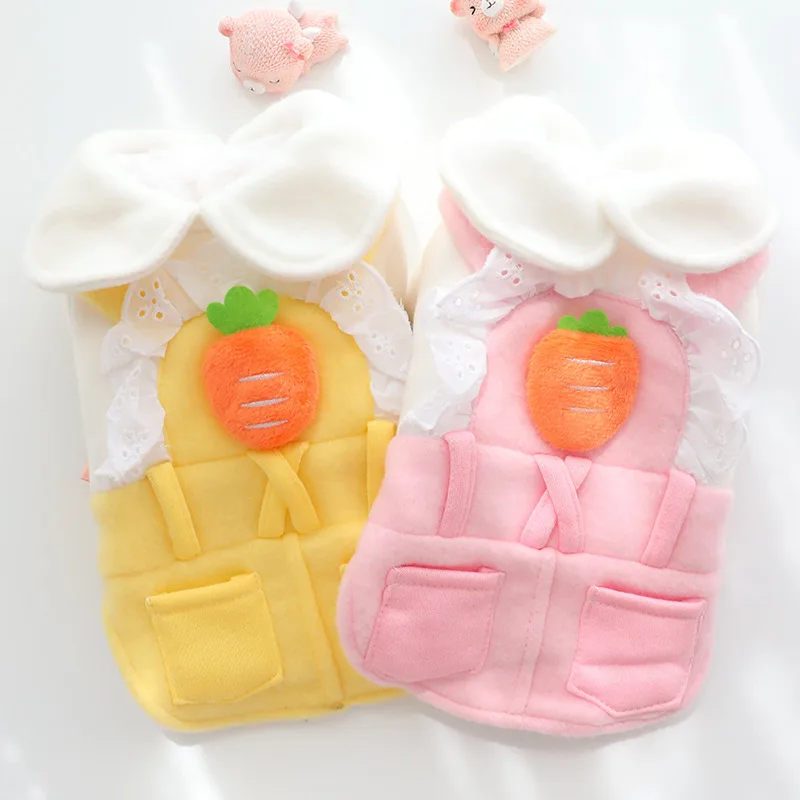 

Одежда для собак и моркови с мультяшным принтом сохраняющая тепло Одежда для собак теплая Милая мягкая хлопковая одежда с принтом Чихуахуа ...