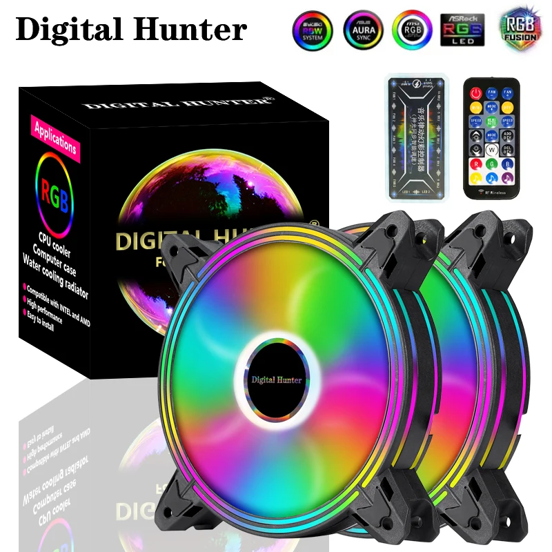 PC чехол Вентилятор 120 мм RGB AURA SYNC охлаждения тихий регулировать вентиляторы