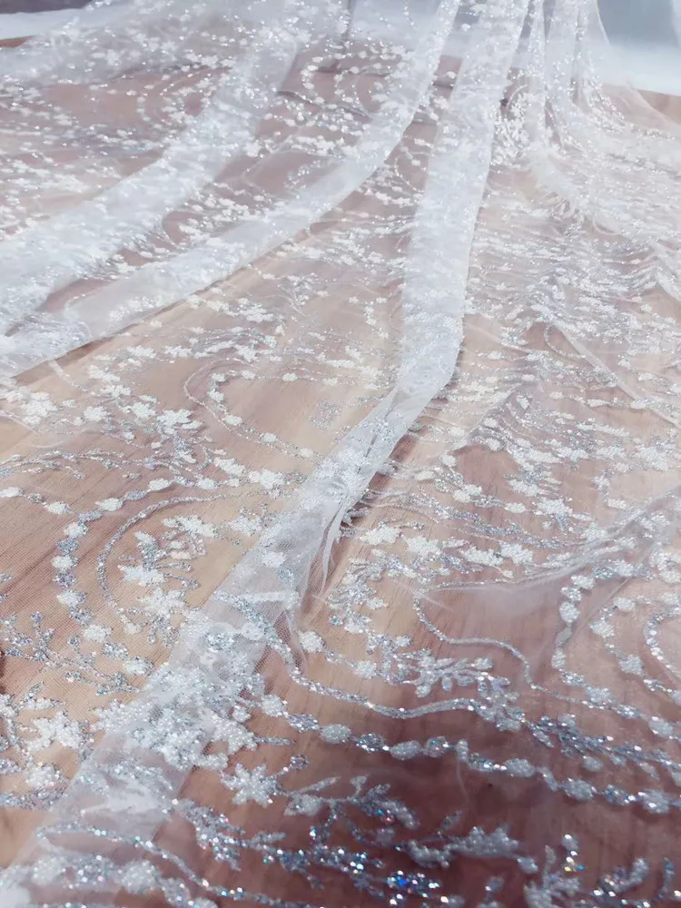 Классическое белое свадебное платье/ткань для вечернего платья блестящая ткань