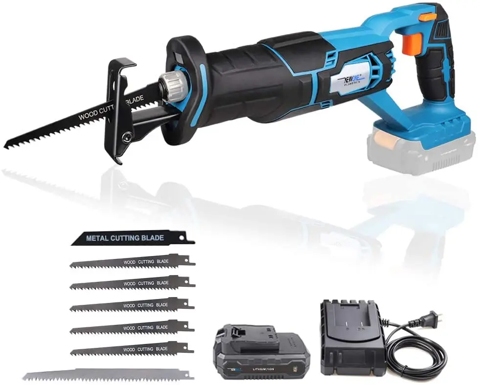 

NEWONE 20V Reciprocating Saw zall saw cut-off tool with 2.5A Charger,LED working light, Tool-Free Metal wall plate
