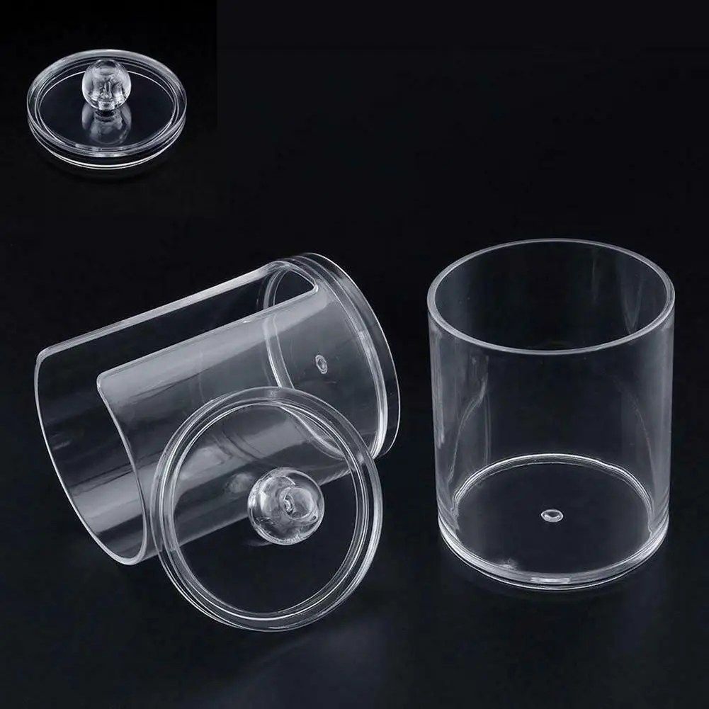

Acrylic Round Container Cosmetic Makeup Cotton Multifunctional Pad Jewelry Candy Holder and Storage Box Organizer Jars O0Y6