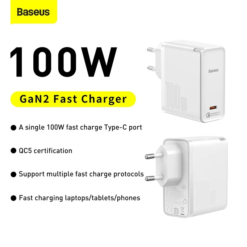 baseus 100w gan charger type c usb charger pd 3 0 qc 5 0 pps quick charge for iphone 12 xiaomi macbook portable phone charger free global shipping